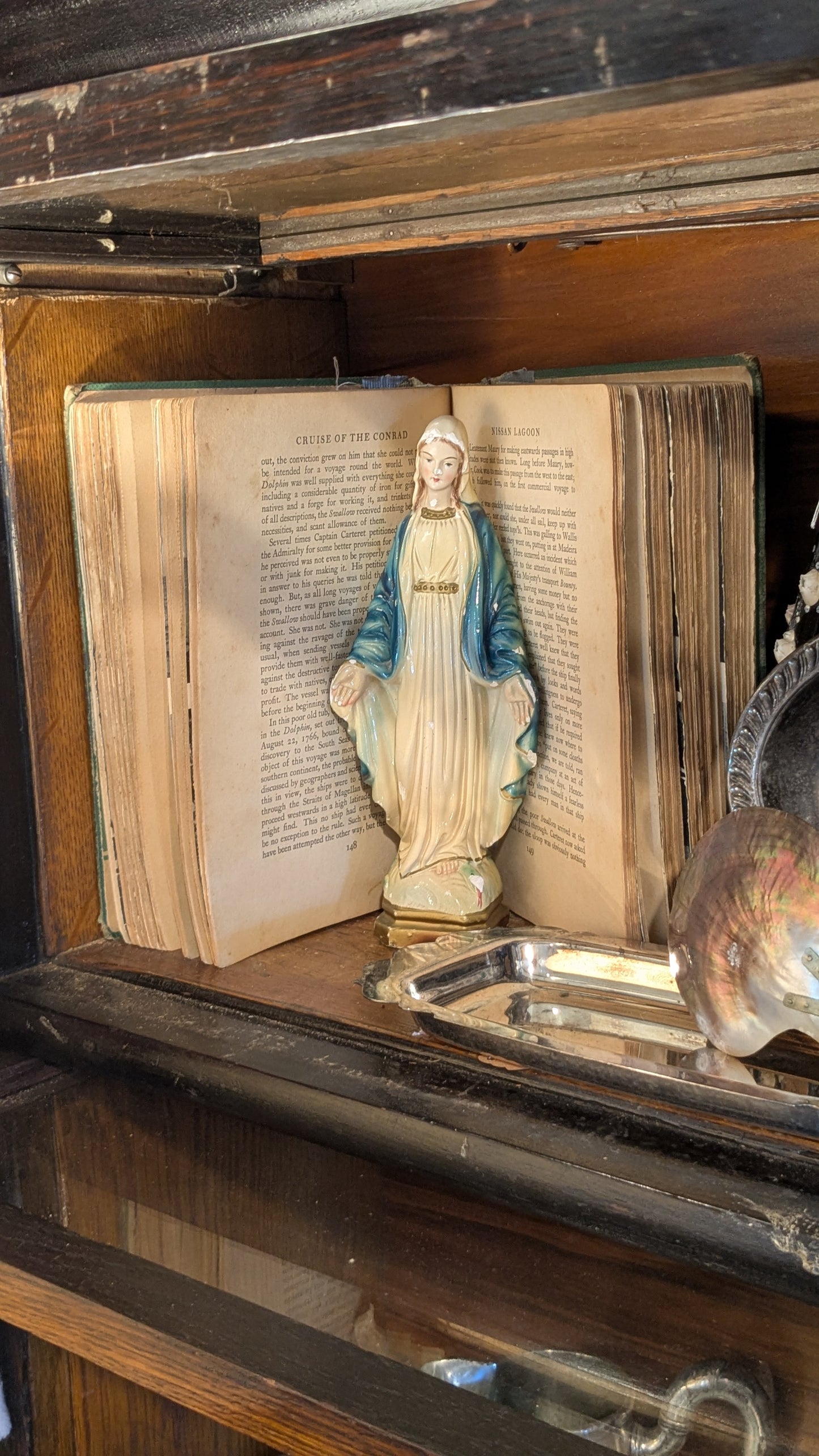 Antique chalkware statue of The Virgin Mary