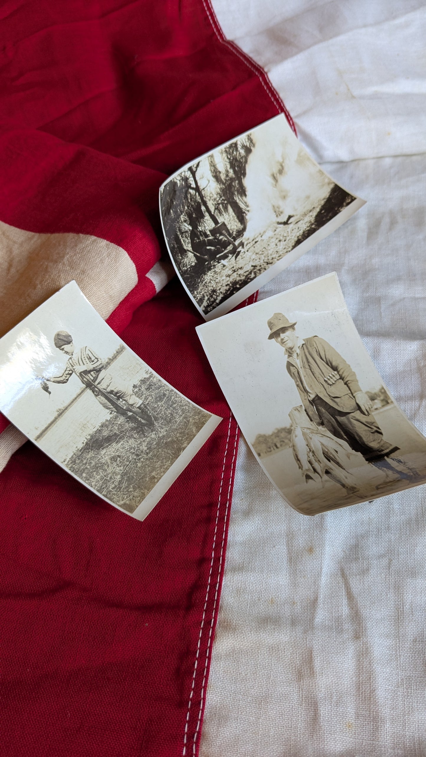 Antique Sepia Fishing Photograph