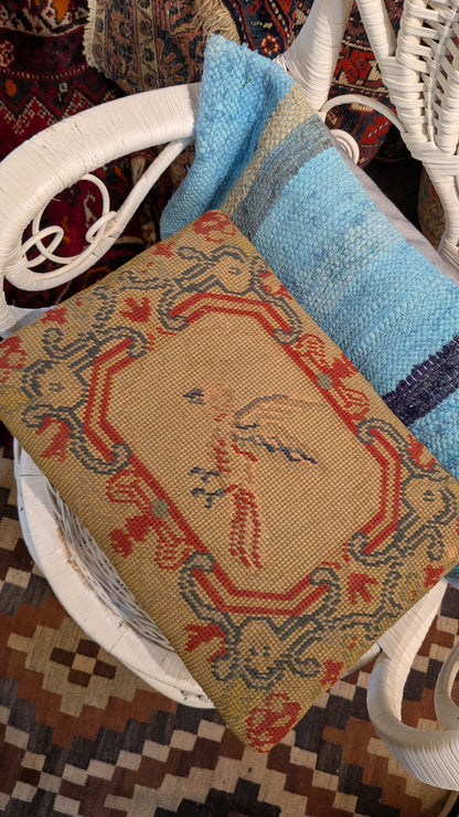 Antique Needlepoint Footstool