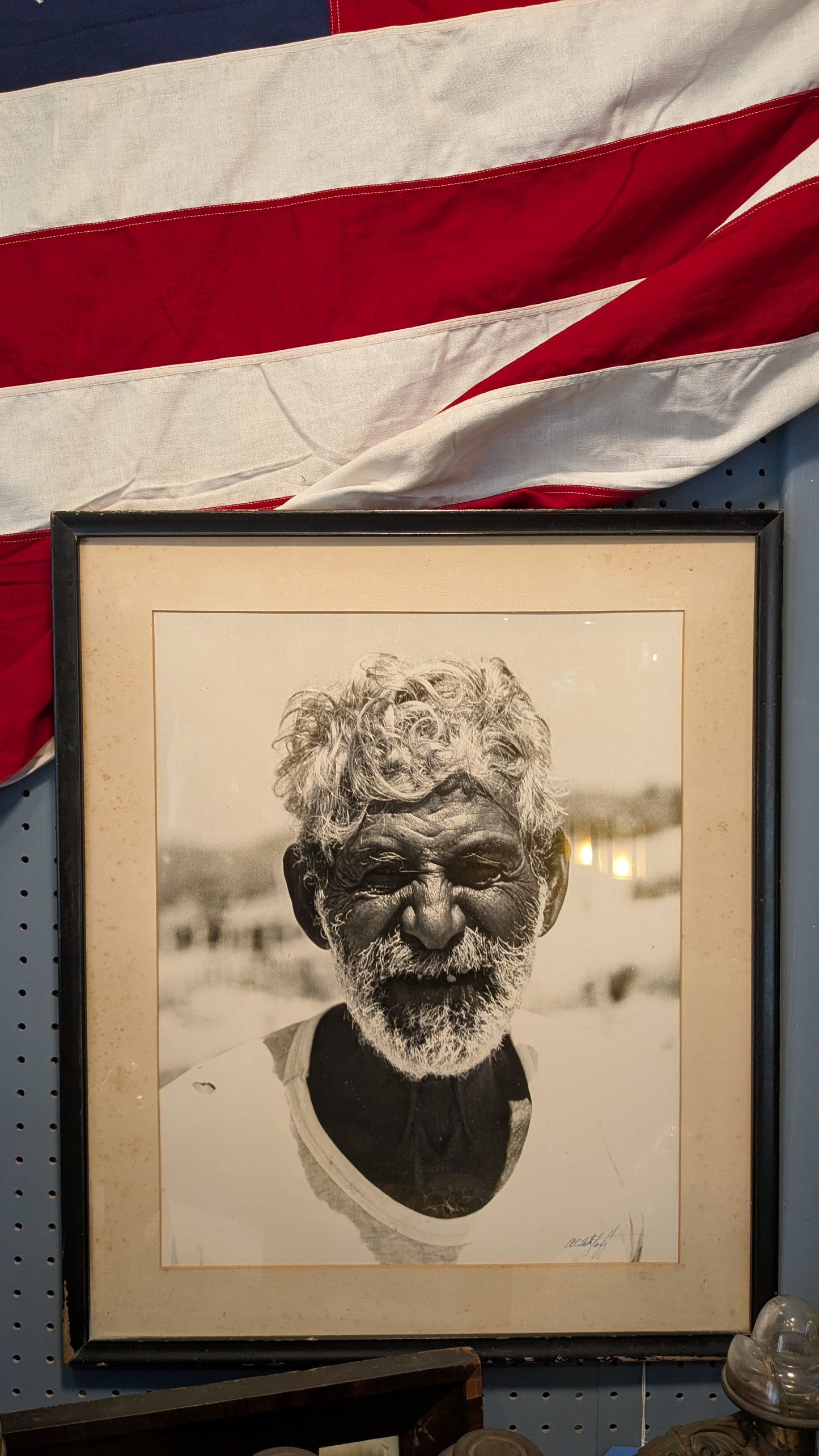 Vintage Framed Black and White Portrait Photograph