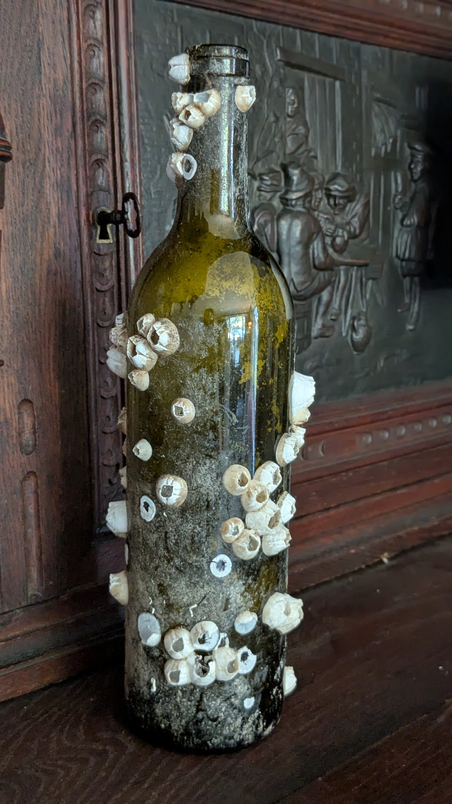 Barnacled Glass Wine Bottle
