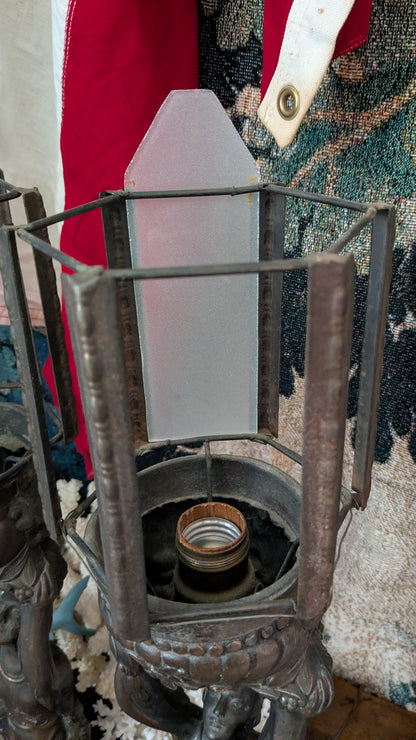 Pair of Art Deco Joan of Arc Lamps