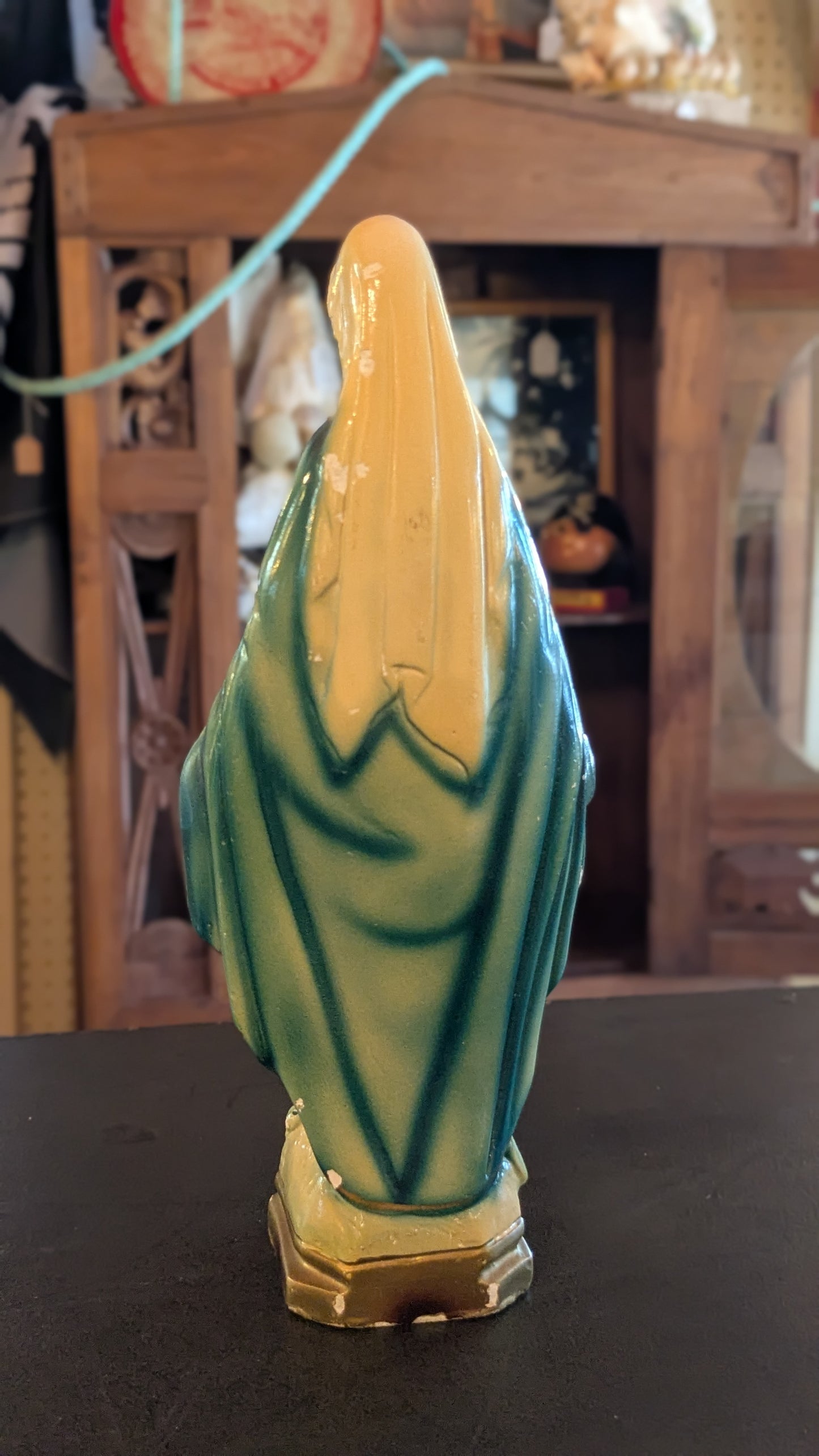Antique chalkware statue of The Virgin Mary