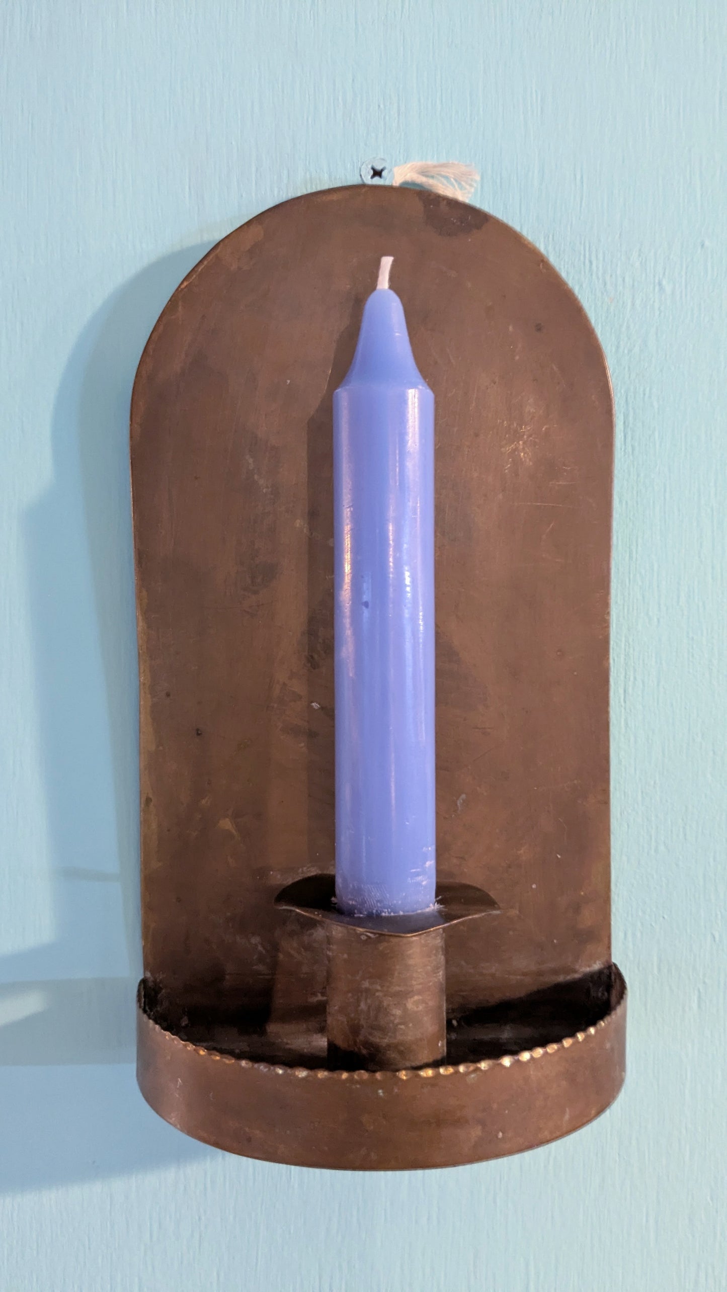 Vintage Handmade Brass Candle Sconce