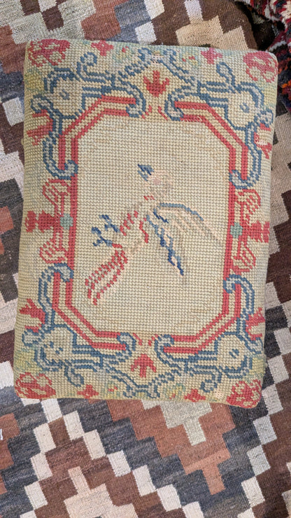 Antique Needlepoint Footstool
