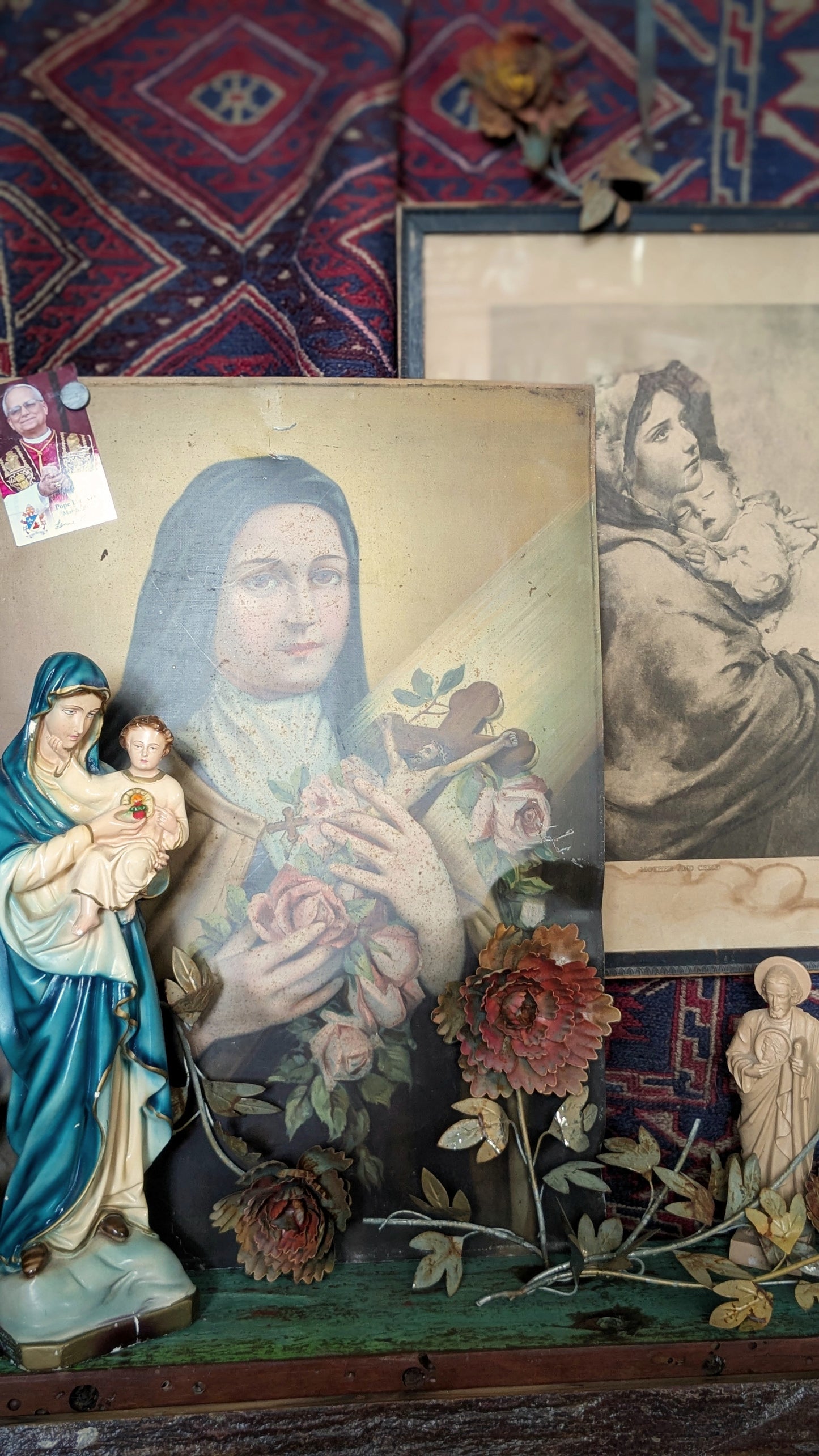 Antique Framed Mother and Child Print by Roberto Ferruzzi