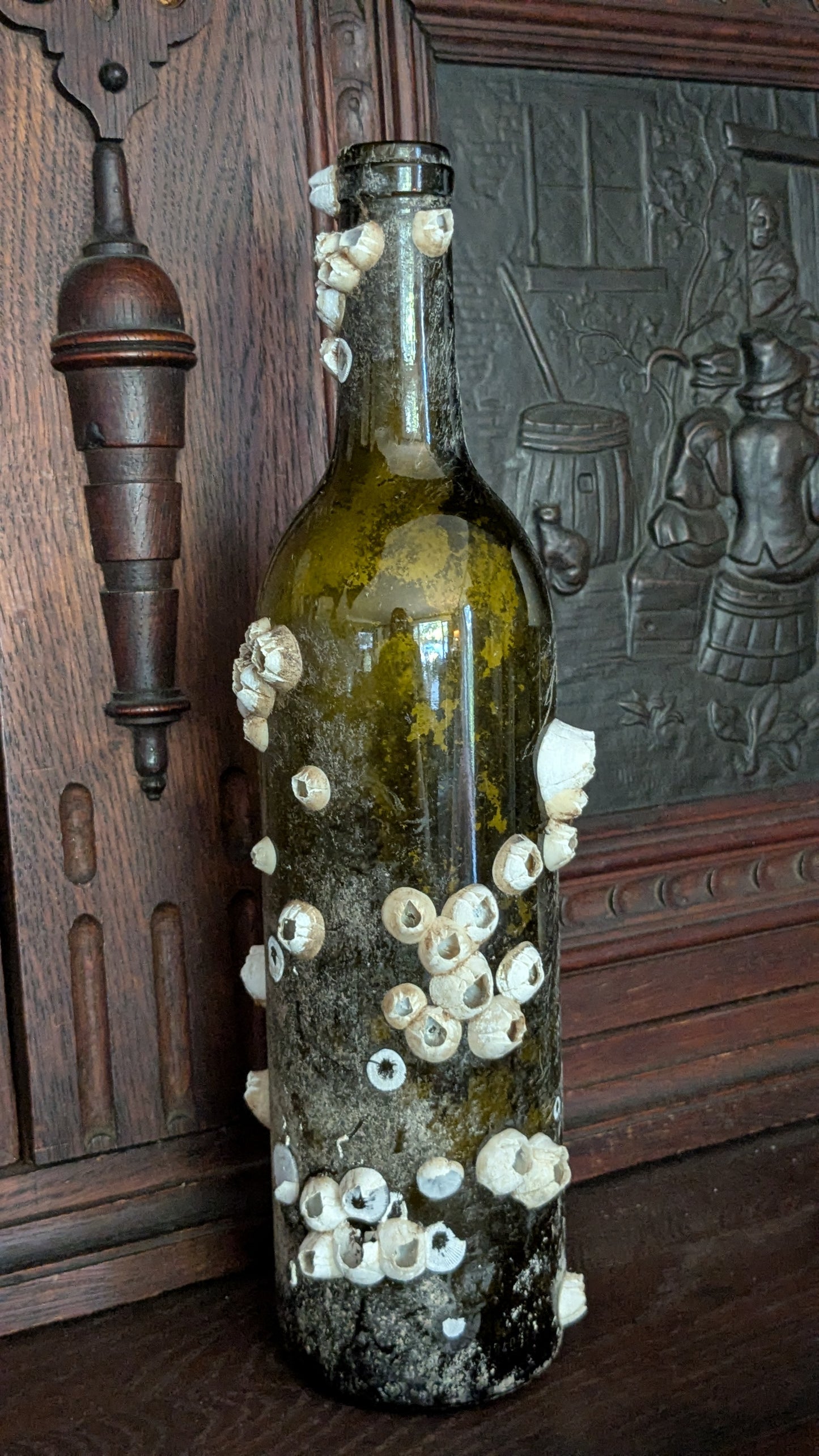 Barnacled Glass Wine Bottle