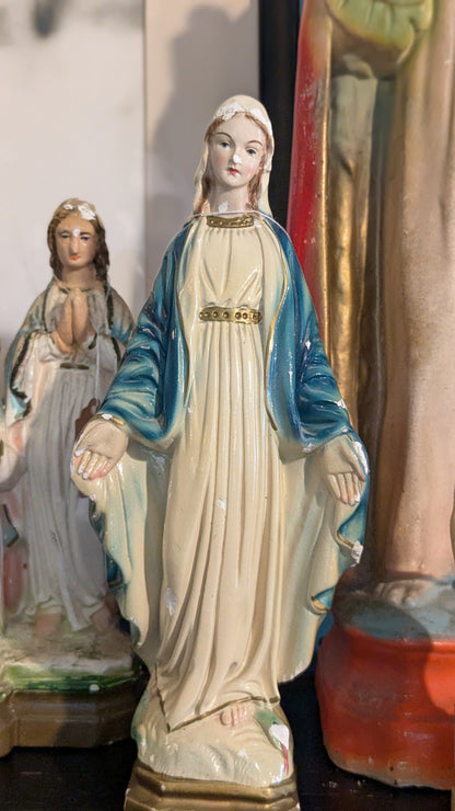 Antique chalkware statue of The Virgin Mary