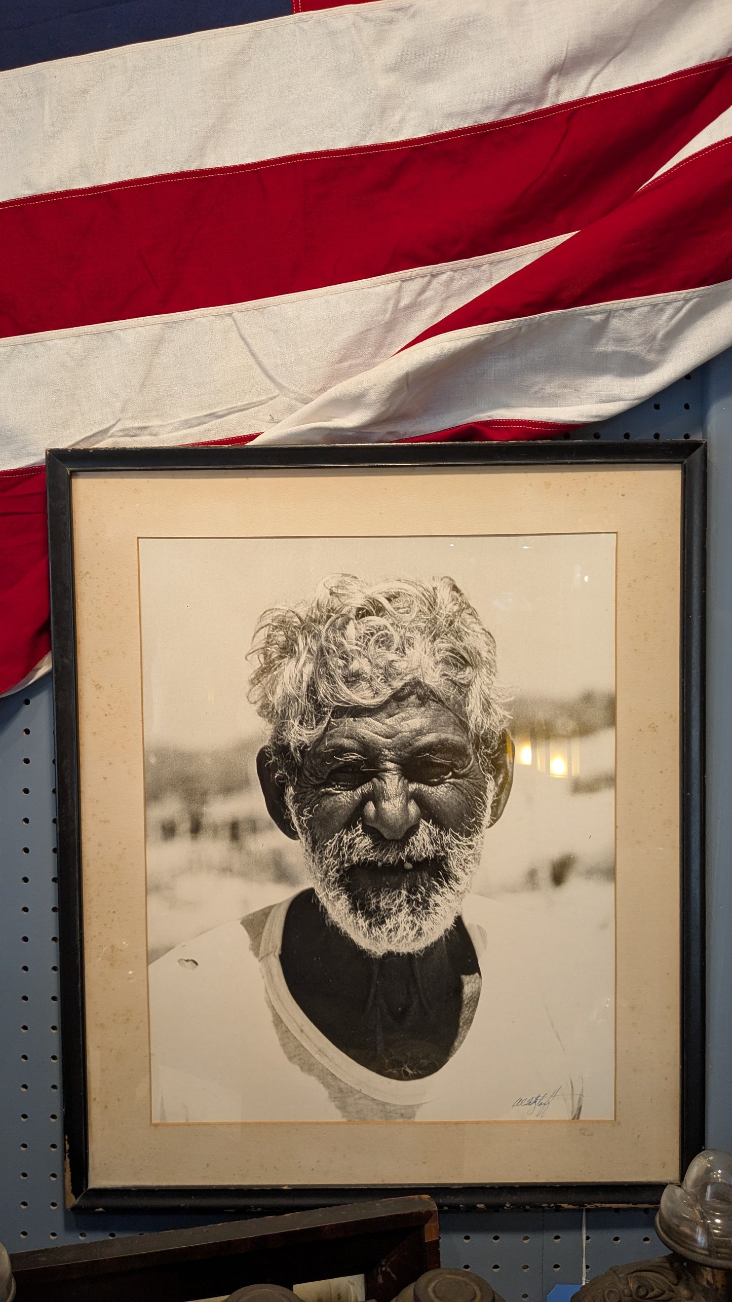 Vintage Framed Black and White Portrait Photograph