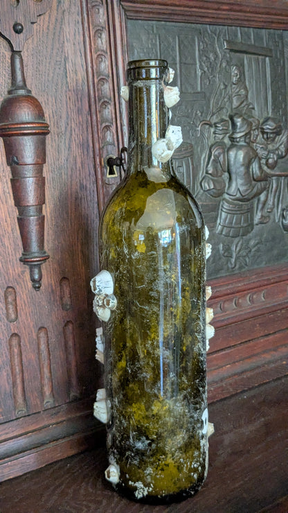 Barnacled Glass Wine Bottle