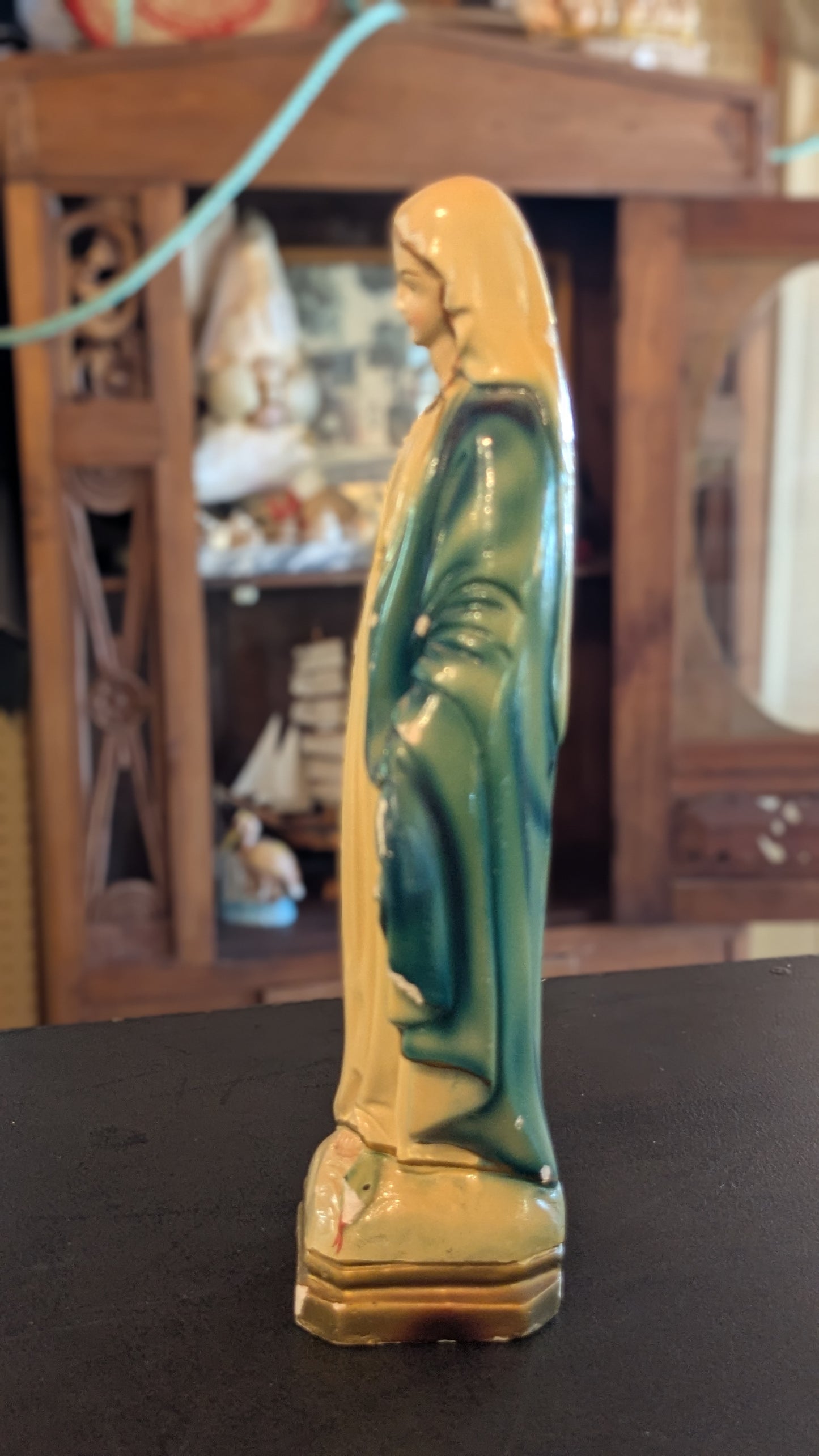 Antique chalkware statue of The Virgin Mary