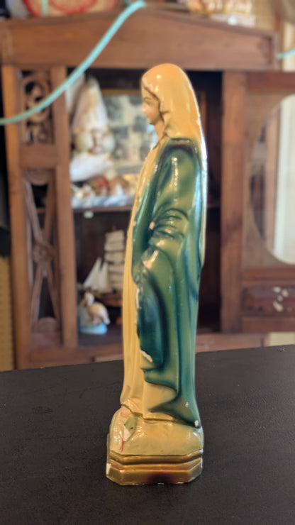 Antique chalkware statue of The Virgin Mary