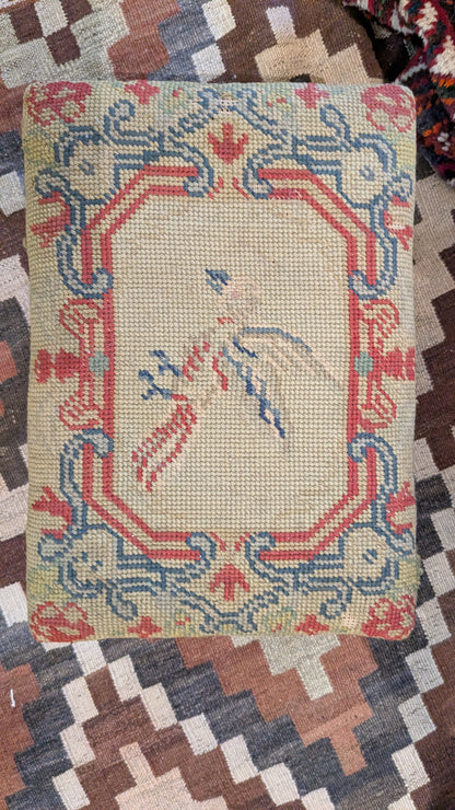 Antique Needlepoint Footstool