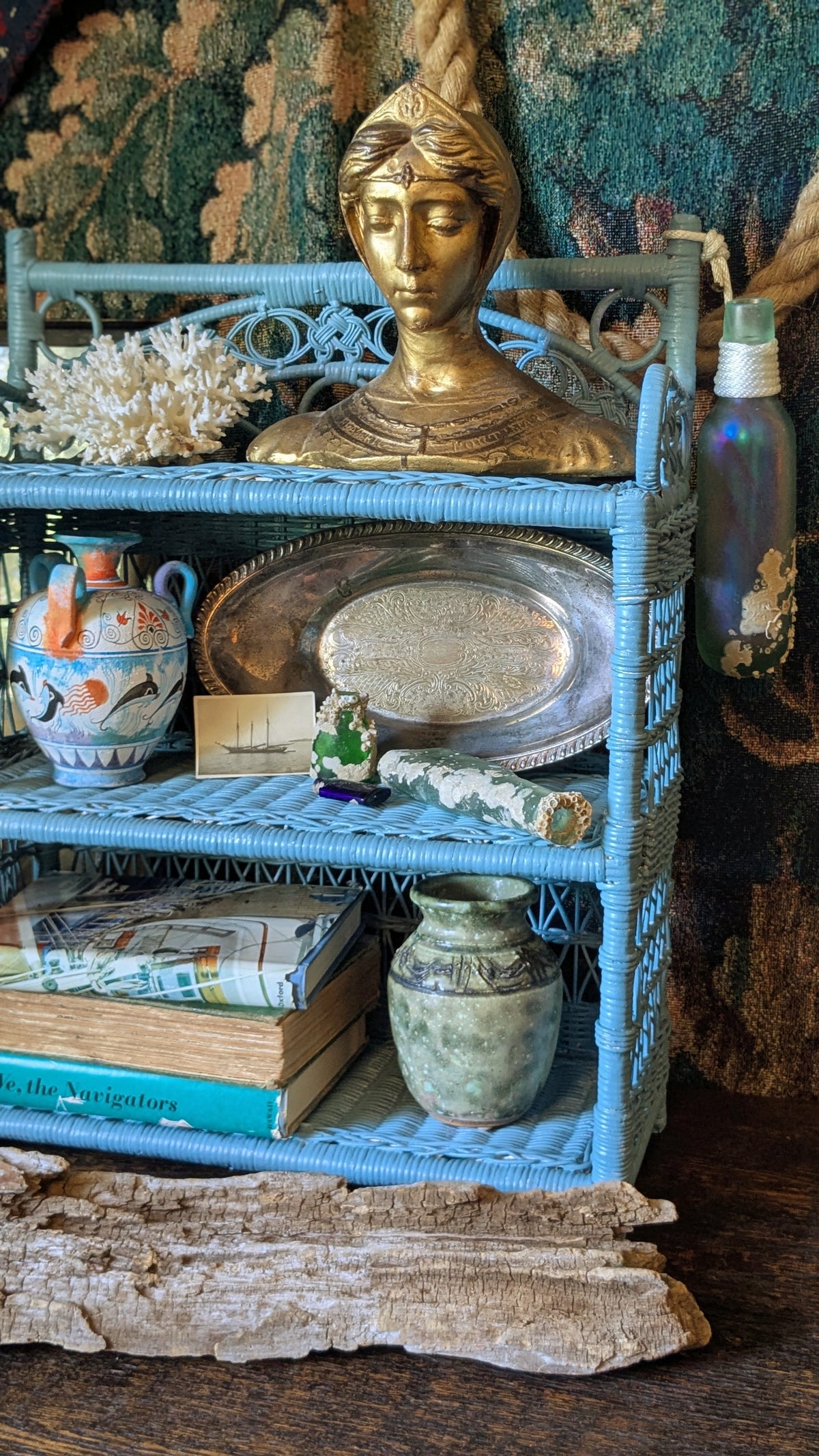 Vintage Wicker Shelves