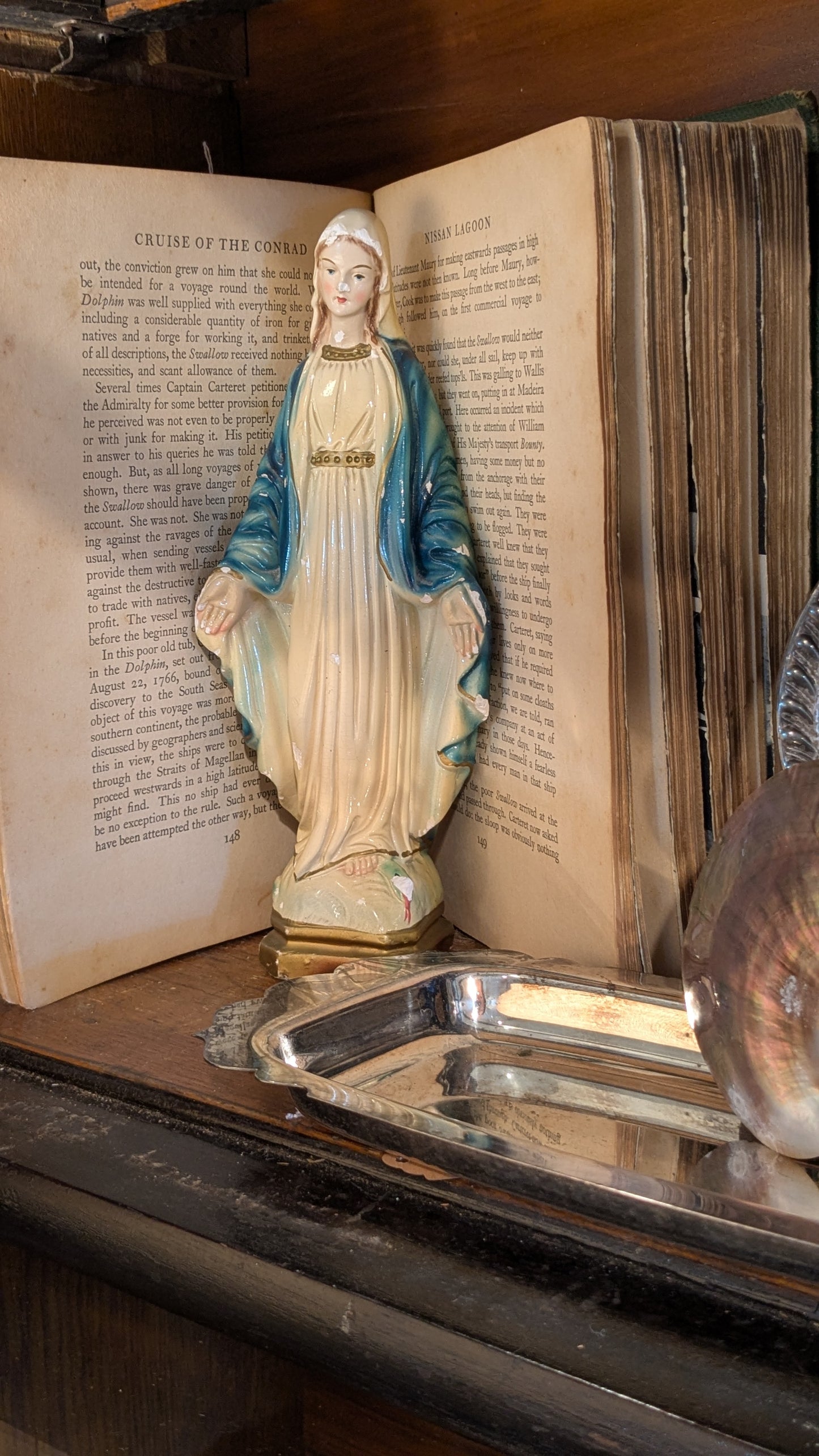 Antique chalkware statue of The Virgin Mary
