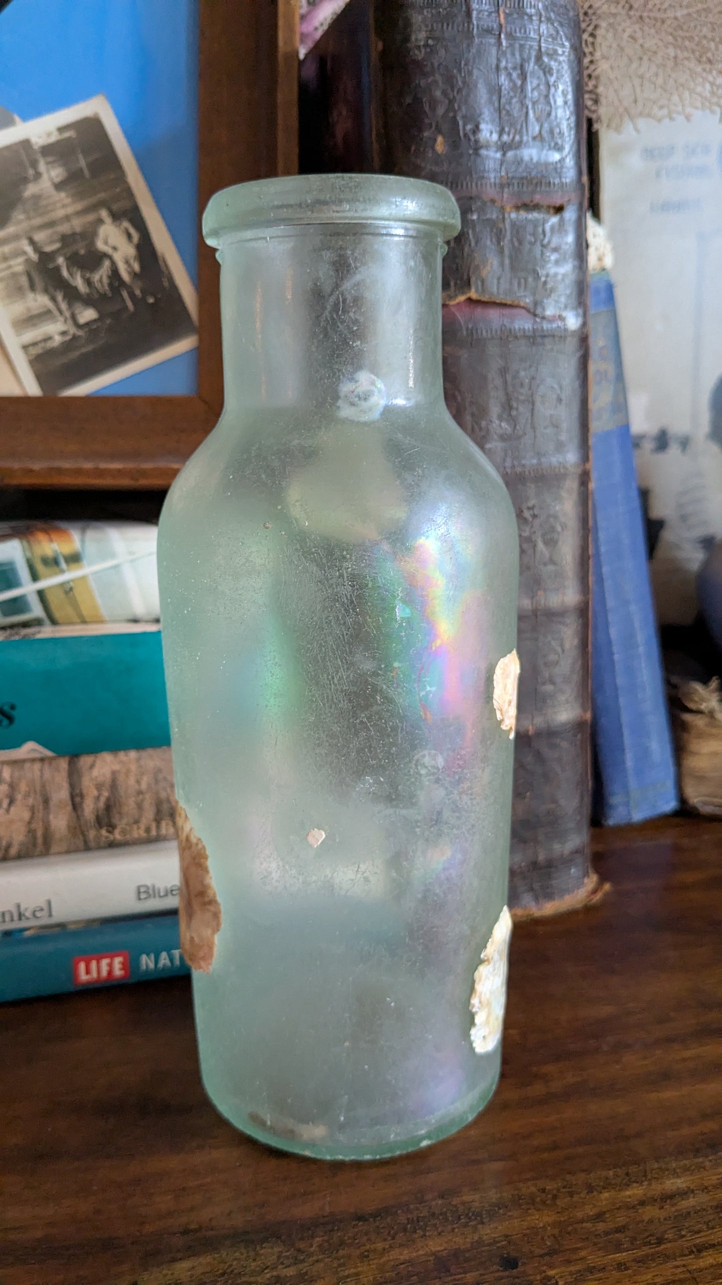 Antique Bottle with Barnacle Deposits