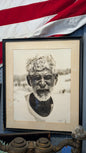 Vintage Framed Black and White Portrait Photograph