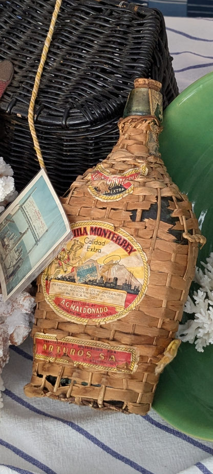 Vintage Wicker Covered Bottle